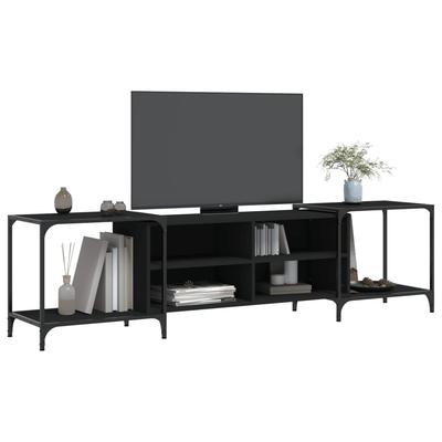 TV Stand Black 203x37x50 Cm Particleboard