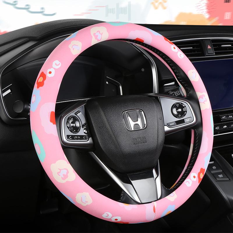Universal Ice Silk Car Steering Wheel Cover - All-Season Fabric Protection