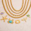 Gold Ocean Animal Turtle Shell Conch Starfish Diy Charms For Jewelry Making Bulk Stainless Steel Charm Pendant Necklace Making