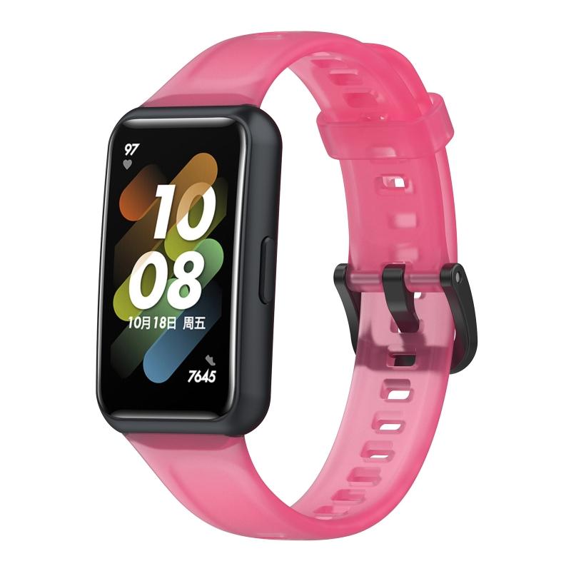 Schnellverschluss Smartband Ersatzband Durchscheinendes Silikon Armband Armreif für Huaweiband 7 Weiches Armband 1 Stück