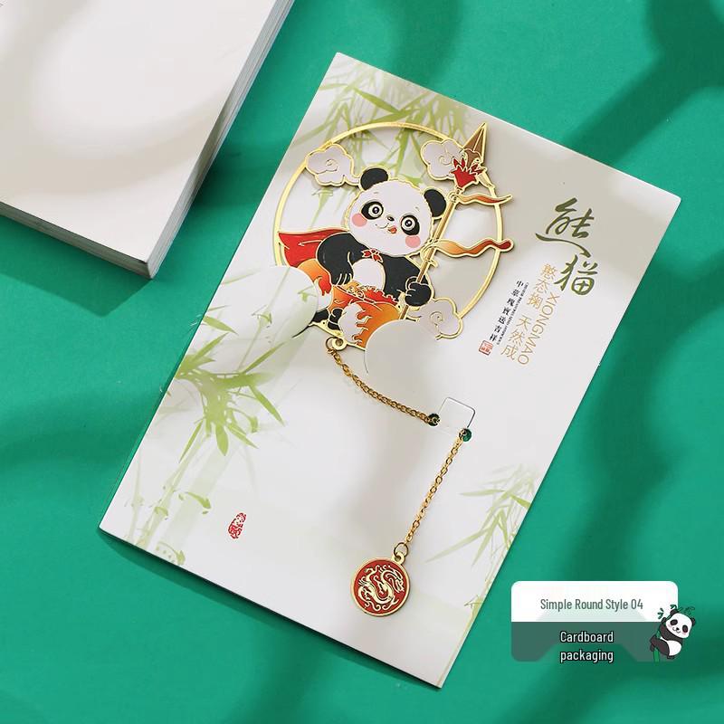 Ancient-Style Dunhuang Panda Metal Bookmark: Cultural Gift for Students, Teachers, and Museum Enthusiasts