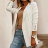 Women Suit Coat Lapel Long Sleeve Open Front Solid Color Dress Coat Business Work Casual Jacket Office Clothes Outwear