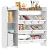 Toy Storage Unit With 8 Removable Bins Storage Shelves Cabinet White