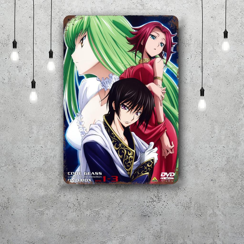 Code Geass Anime Vintage Metal Tin Signs Posters Decor Retro Metal Plaque Wall Art Decor for Garage Bar
