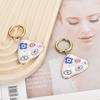 Trendy Colorful Eye Heart Star Moon Pattern Stainless Steel Hoop Earrings Woman Big Vintage Statement Geometric Enamel Jewelry