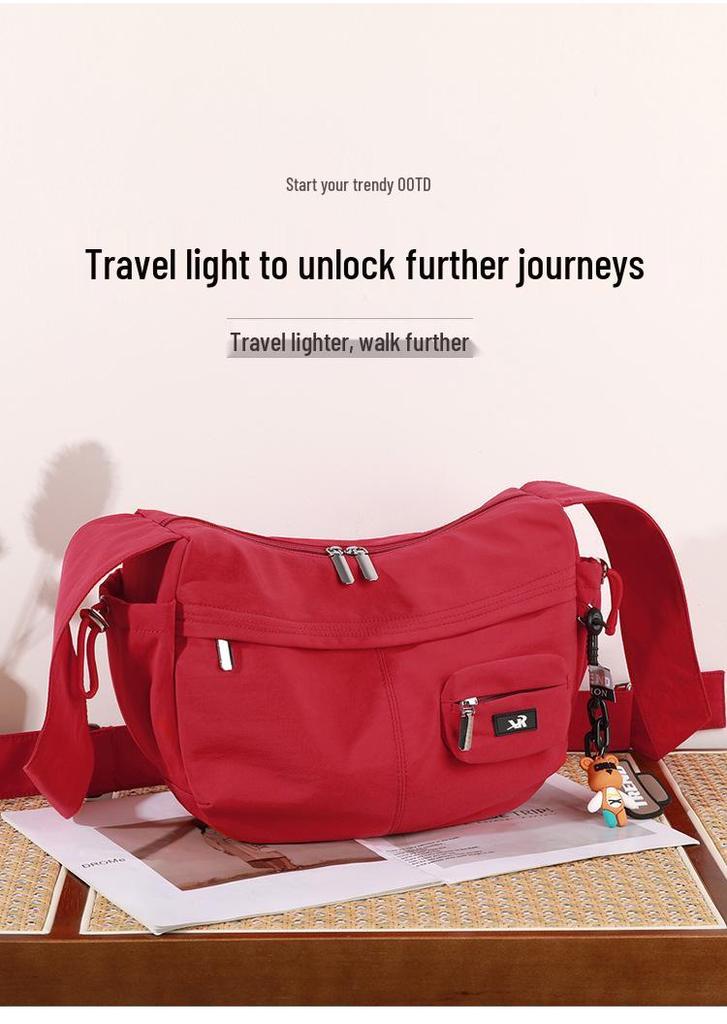 Versatile Large Capacity Nylon Crossbody Bag for Female Students – Lightweight Dumpling Shoulder Bag