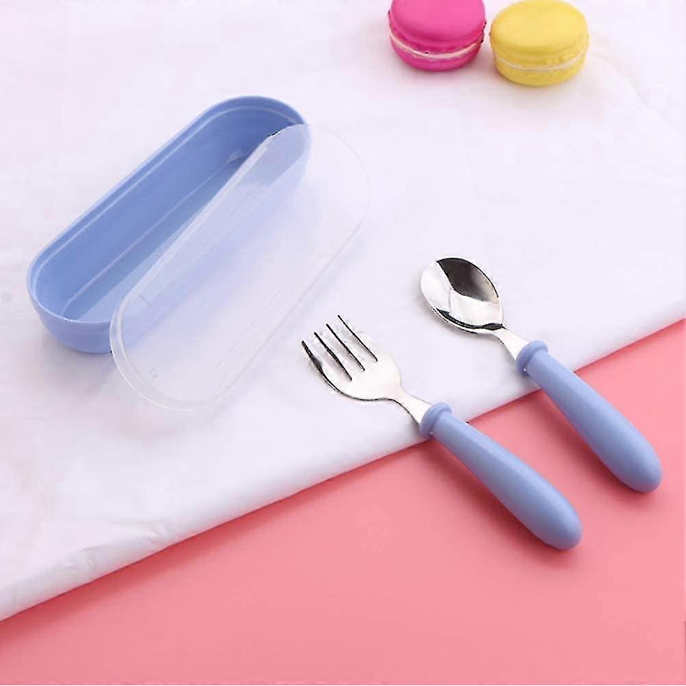 Baby Fork And Spoon 3 Set, With Travel Safe Carry Case For Kids