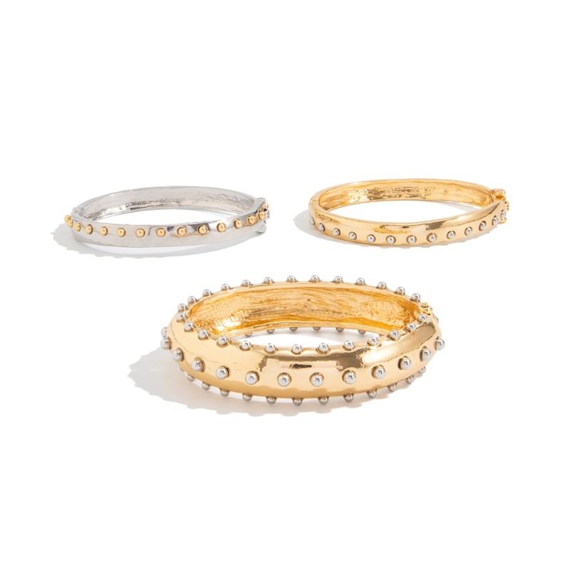 A52E 3Pcs Set Versatile Stackable Bracelets Perfect for Effortless Changes in Different Settings
