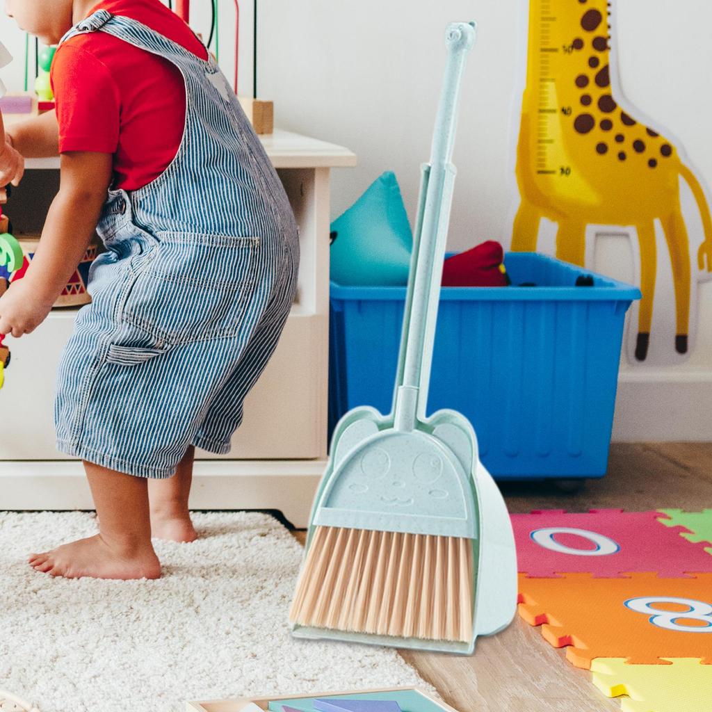 Kids Broom Dustpan Set Little Housekeeping Helper Set House Cleaning Gifts Cleaning Sweeping Play Set for Age 3-6 Girls Boys