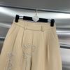 Elegant Spring/Summer 2026 Rhinestone Tassel Two-Piece Suit: Round Neck Top & Straight-Leg Pants