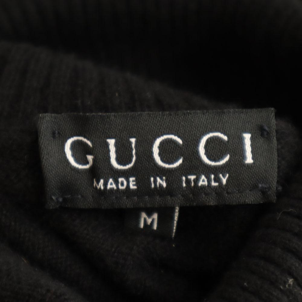 Gucci Made In Italy Cashmere Blend No Sleeve Turtleneck Knit M Black Women Used