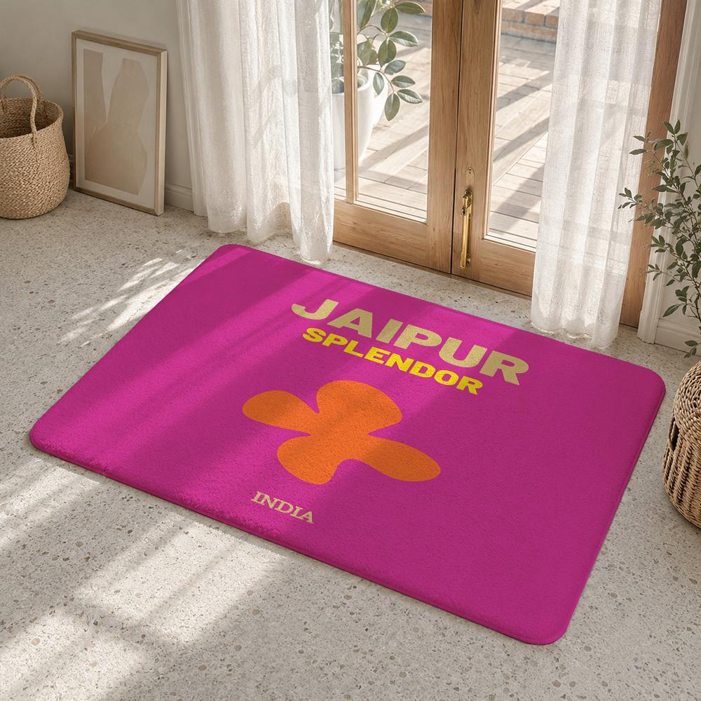 Bali Dubai Jaipur Travel Floor Mat Flannel Rug Non Slip Absorbent Soft Washable For Entryway Hallway Bathroom Kitchen Decor