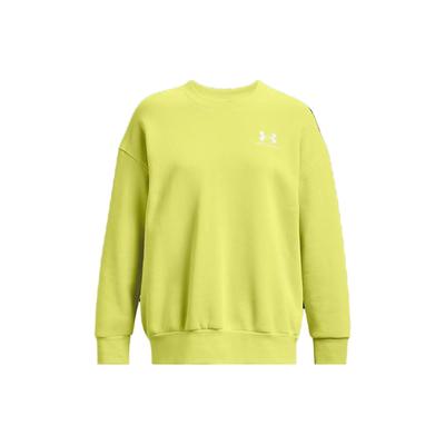 Essentielles einfarbiges locker sitzendes Sweatshirt mit Rundhalsausschnitt und langen Ärmeln für Damen, Sweatshirt, Limettengrün, 1379475-743