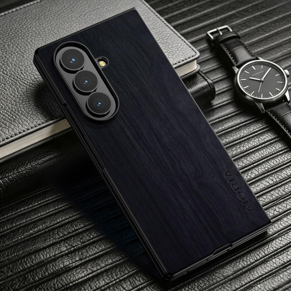 For Samsung Galaxy Z Fold 8 Ultra 7 6 5 4 3 Case Capa Funda Retro Wooden Pattern Pu Leather Elagant Phone Case for Fold8 Coque
