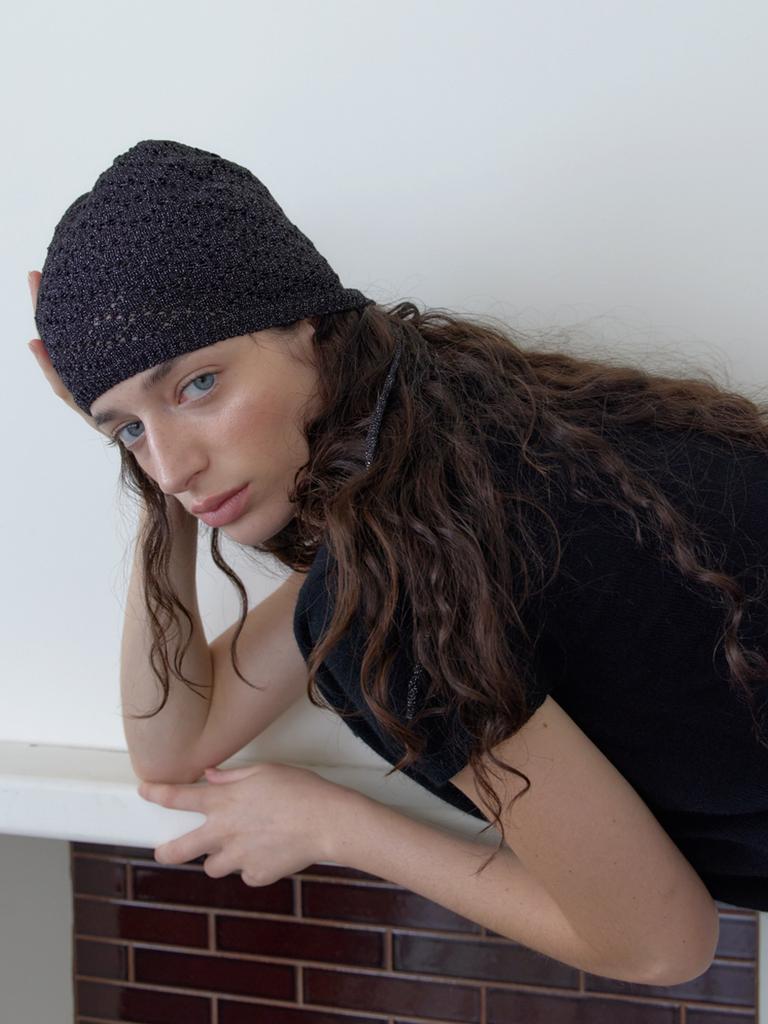Elssibeui Crochet Knit Beanie_Black