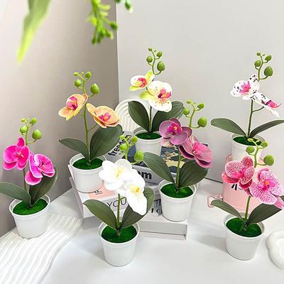 Artificial Artificial Orchid Bonsai 25cm Potted Artificial Plant  for Outdoor Indoor Office