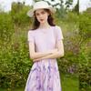 Bailuyu Elegant Spliced Floral A-Line Midi Dress