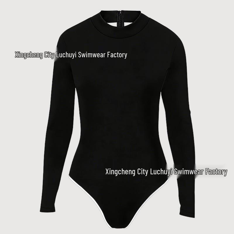 Mermaid Style 3D Fish Scale Women's Long Sleeve One-Piece Swimsuit
