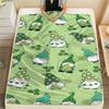 1PC Four-leaf clover Print FlAannel Blanket, High quality Comfortable for All Seasons, Home Decor, Warmth and Comfort