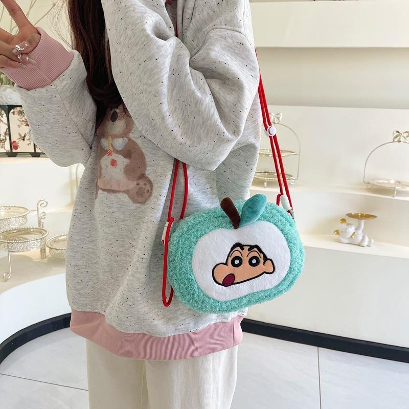 Fleece Bag Women's Messenger Bag Sweet Cartoon Children's Bag Cute Little Girl Doll Shoulder Bag