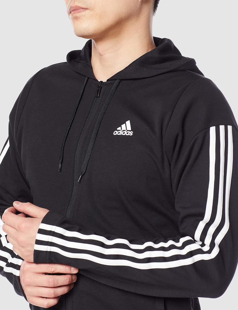 Adidas Tracksuit Set with Ribbed Black Size M Men's Inserts, (GM3827), (Japan Size)