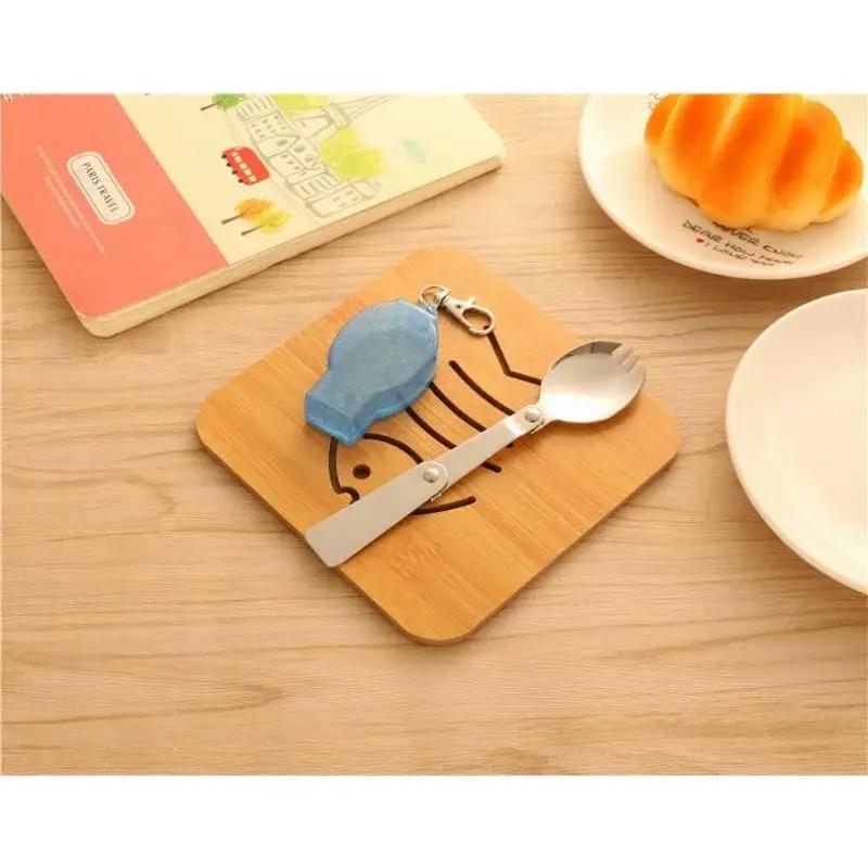 

Аксессуары для путешествий на открытом воздухе Кемпинг и пеший туризм Пикник Серебряные ложки Вилка Нержавеющая сталь Кемпинговое оборудование Аксессуары для кемпинга синий