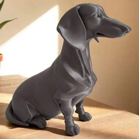 3D Printed Dachshund Figurine PLA Matte Dog Statue Animal Sculpture Home Office Desktop Bookshelf Decoration Ornament