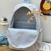 Schoolbag Japanese texture light blue letter embroidery casual backpack primary school students class holiday cram school lightweight small schoolbag