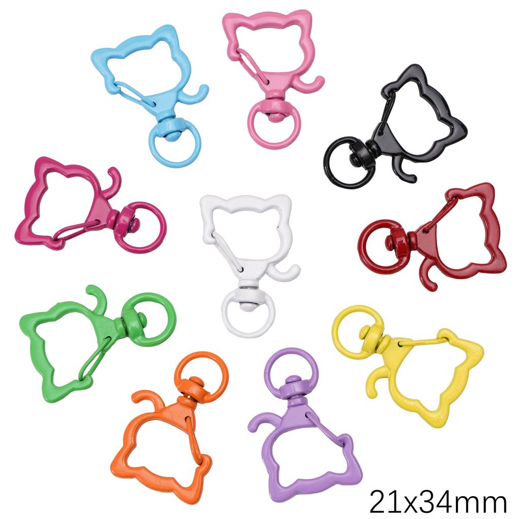 5-100pcs Alloy Spray Painted Keychain Key Chain Snap Hook Key Ring For DIY Jewelry Keys Wallets Decorations