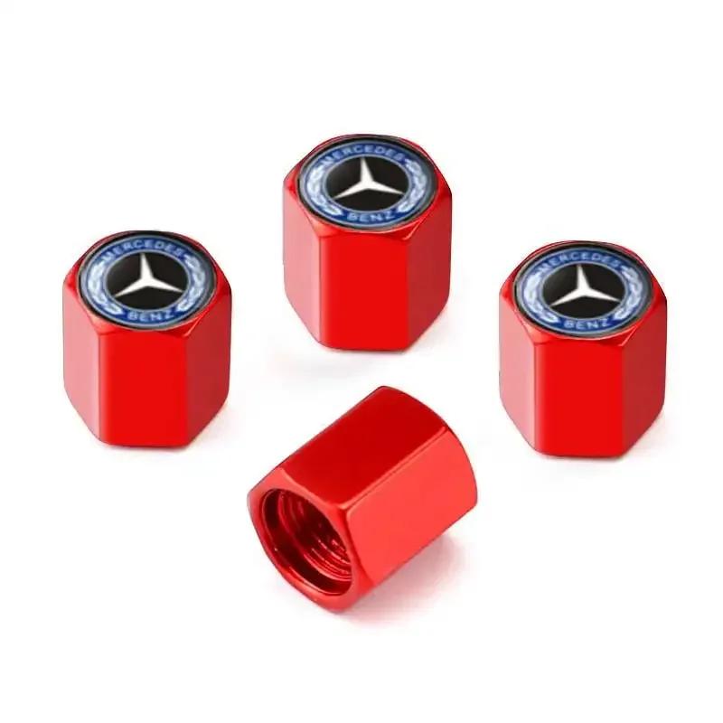 4PCS Car Wheel Tyre Tire Valve Stem Caps Metal Covers for Mercedes Benz CLK CLA GLB GLE W166 GLC W204 W205 W212 W211 W124 W210