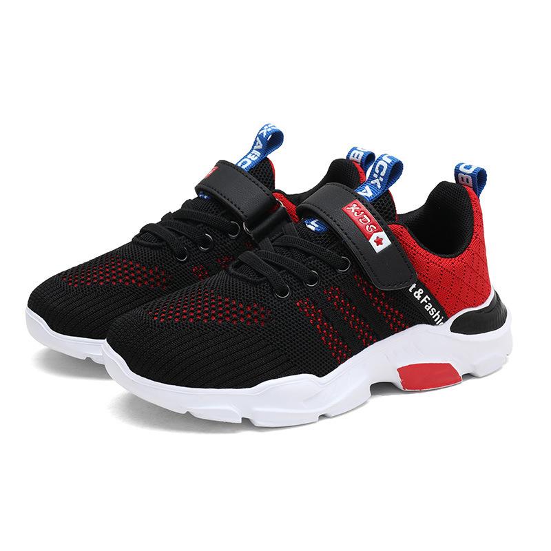 Soft 2025 leather children's running middle and large children's classmates sports shoes autumn boys bottom trendy boys' walking shoes