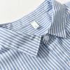 Summer Japan Fashion Retro Vertical Stripes Short Sleeve Shirts Men's Casual Thin Half Sleeve Shirt New Washed Bunchy Yarn