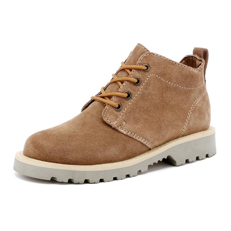 Leather Martin Boots Men'S British Short Boots Cashmere Casual Big Head Shoes Retro Tooling Boots Waterproof Mountaineering Boots Locomotive Boots