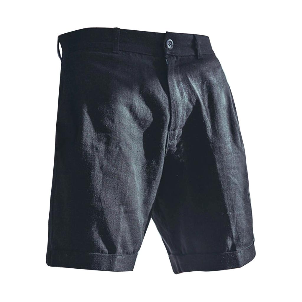 Herren Baumwolle Leinen Freizeitshorts Herren Outdoor Mid-Rise Viertelshorts