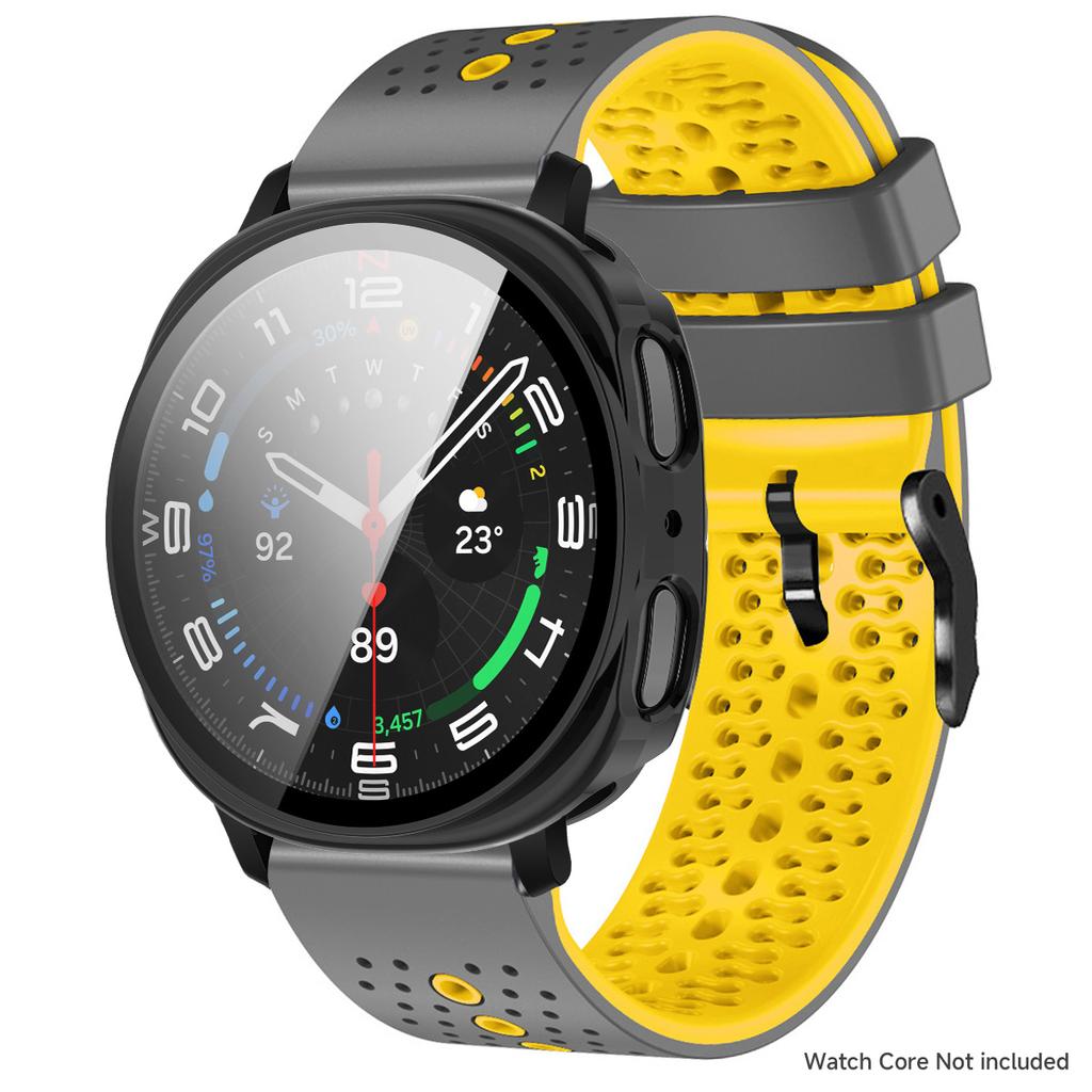 Silikonarmband+PC-Hülle für Samsung Galaxy Watch 8 40mm 44mm Sportarmband Schutzhülle mit gehärteter Folie für Galaxy Watch 8