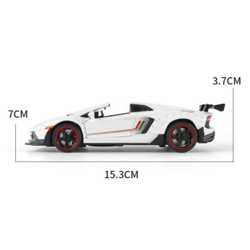 Car Model 1/32 Aventador SVJ LamborghinILP700 Convertible Alloy Sports Car Sound and Light Pull Back Toy Car Gifts for Boy