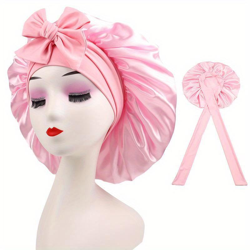 Double Layer Hair Cap for Sleeping Bonnets for Women Round Haircare Women Headwear Night Hat Reversible Head Cover