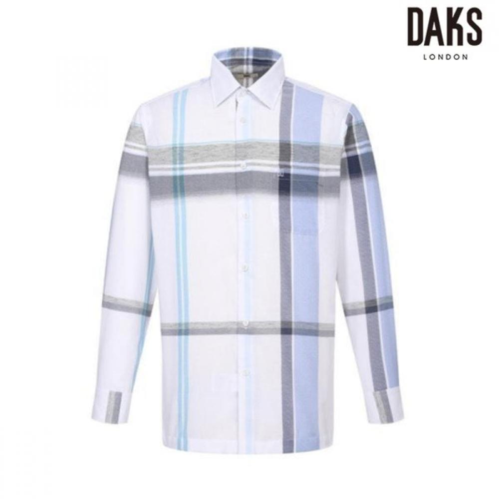 

DakS Men S eaSy Care Regular Fit caSual Shirt Super Big Check dmS1Shcl101a1 white-blue/95