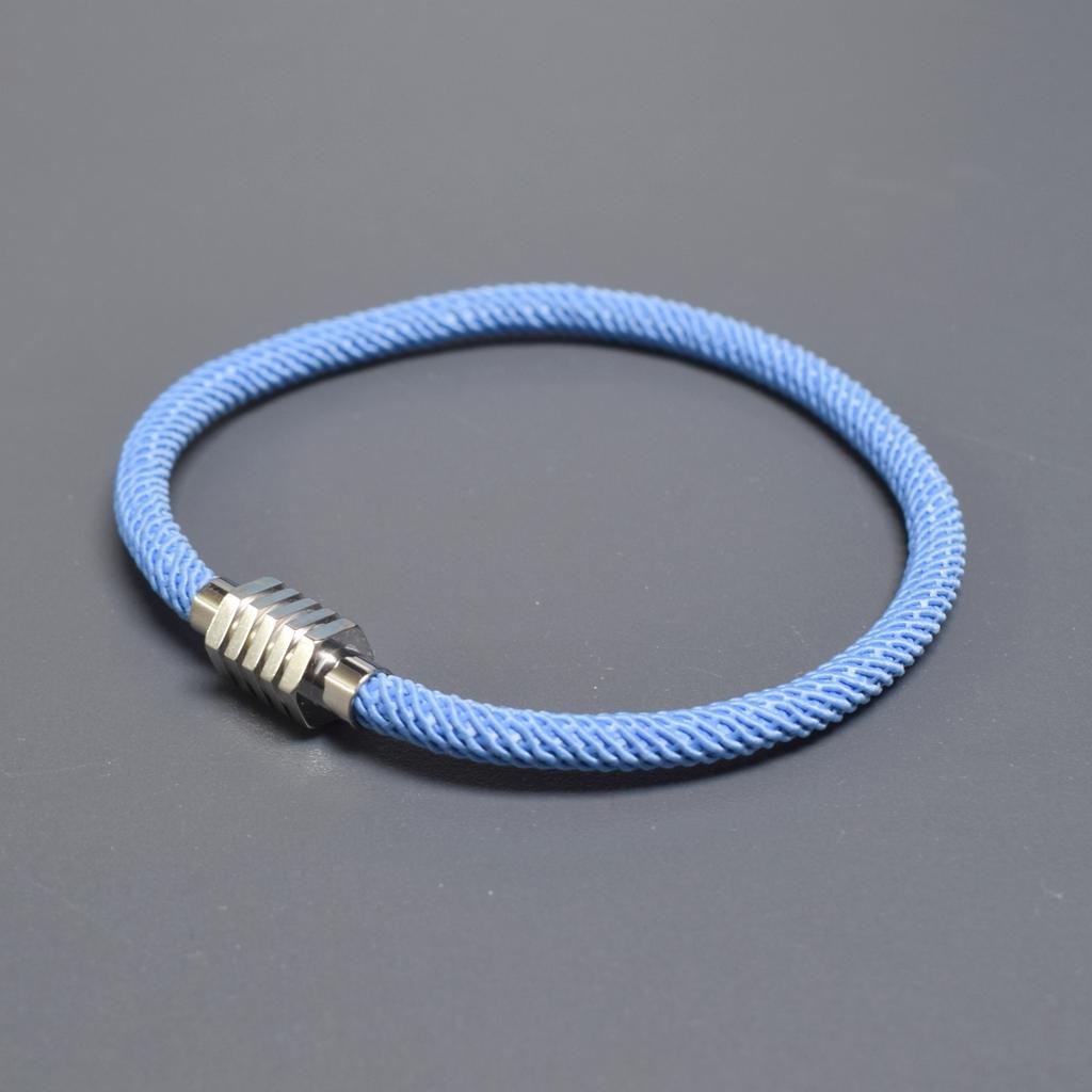 VOQ Fashion Geometric Hexagonal Stainless Steel Magnetic Buckle Rope Bracelet for Men Women Friendship Luxury Handmade Jewelry