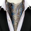 Hi-Tie Men Business Cravat Silk Ascot Scarves Paisley Tie Set for Men handkerchief Cufflinks Set