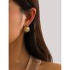 Design 18k Gold Stainless Steel Chubby Texture C-shaped Earrings Niche Unique Design Titanium Steel Stud Earrings