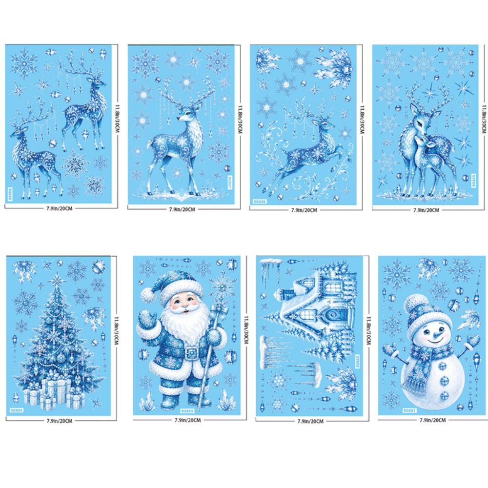 Santa Claus Christmas Tree Christmas Wall Sticker Christmas Static Window Stickers Festive Decor