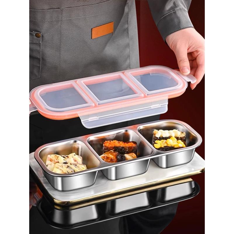 304 Stainless Steel Mini Compartment Lunch Box for Light Meals, Specifically for Weight Loss and Portion Control, Microwaveable