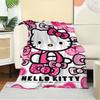 For Kitty, Bow, PinkAnime-Themed Flannel Blanket, Glam Style, Digital Print, All-Season Comfort, Tear-Resistant, Knitted Craftsmanship, Poly