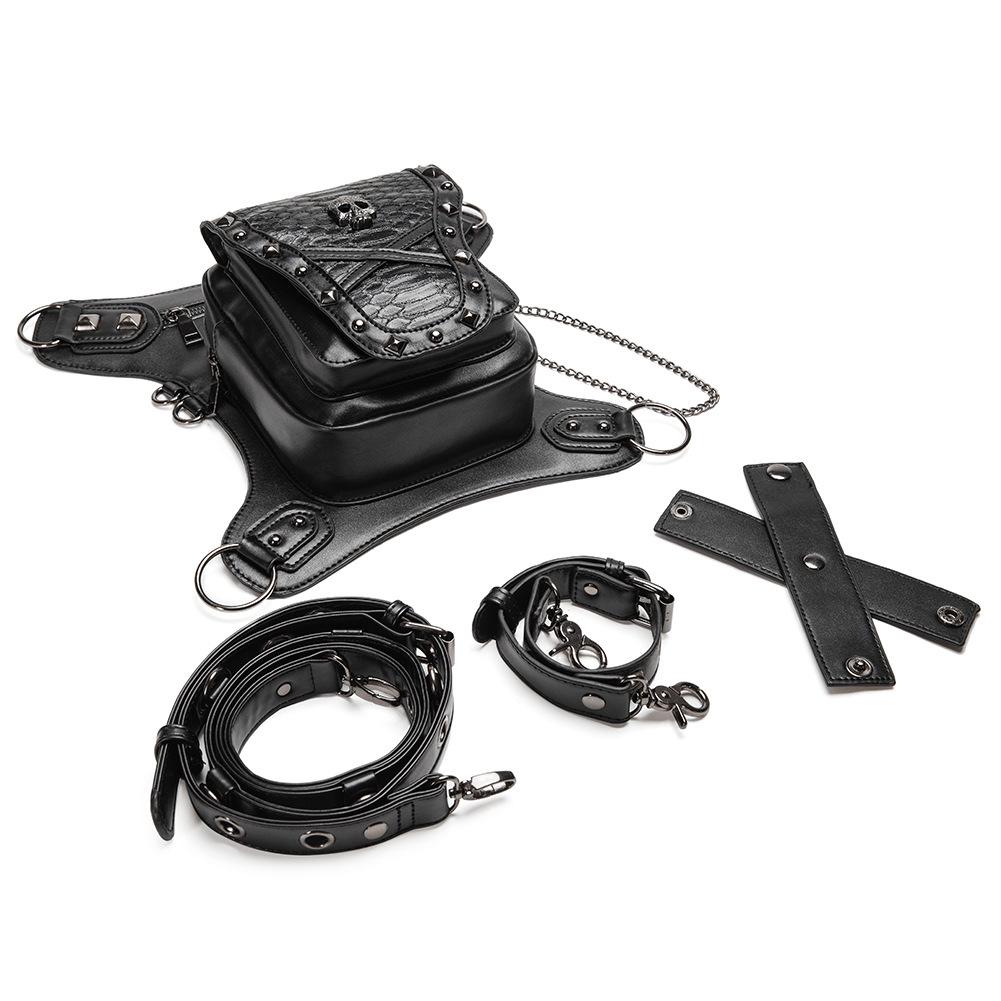 

Хэллоуин Европейский и американский скелетная поясная сумка для велоспорта на открытом воздухе с заклепками женская сумка через плечо чёрный