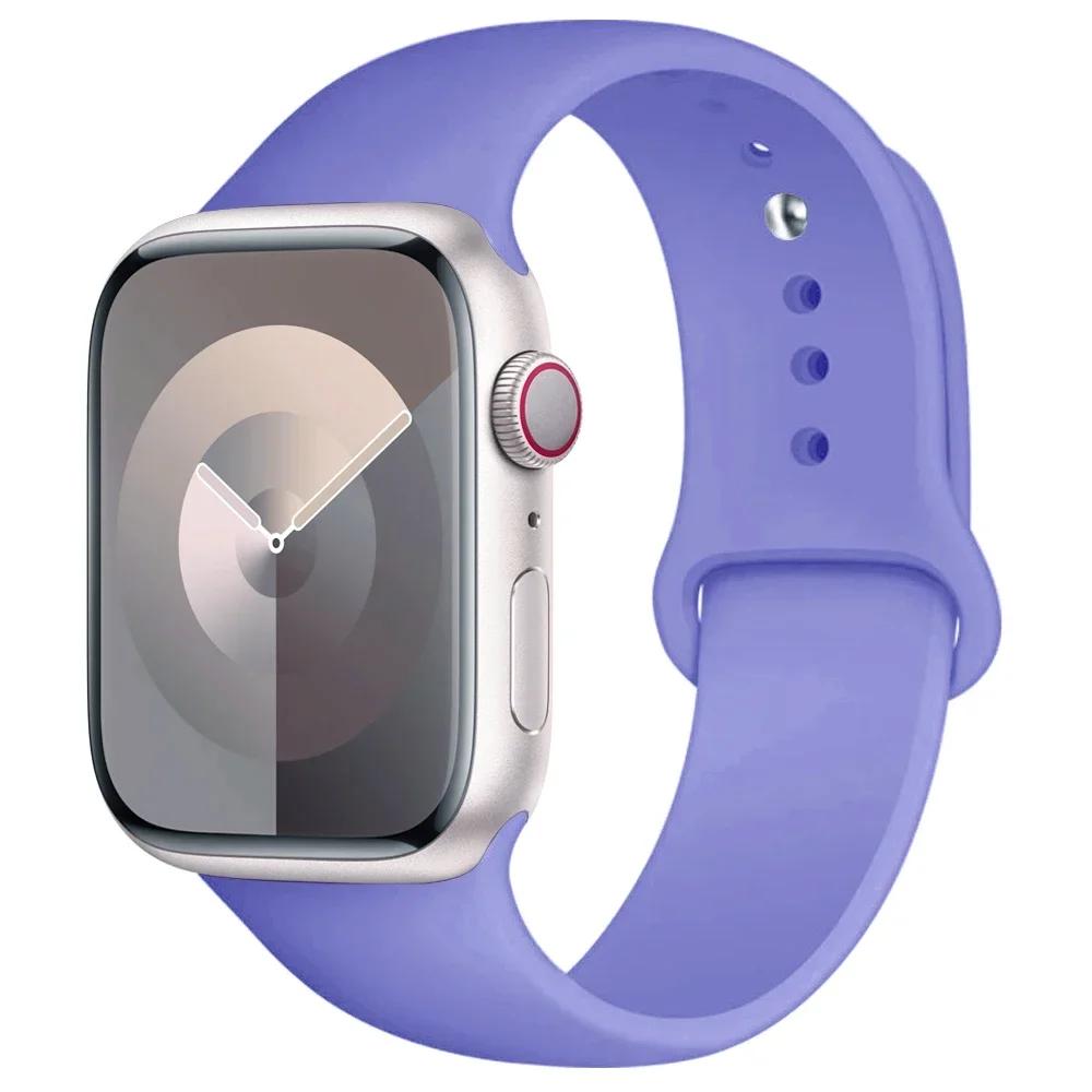Silicone Strap For Apple Watch band 45mm 44mm 41mm 42mm 40mm 49mm 38mm correa bracelet iWatch series 9 8 5 4 3 8 6 SE 7 Ultra 2