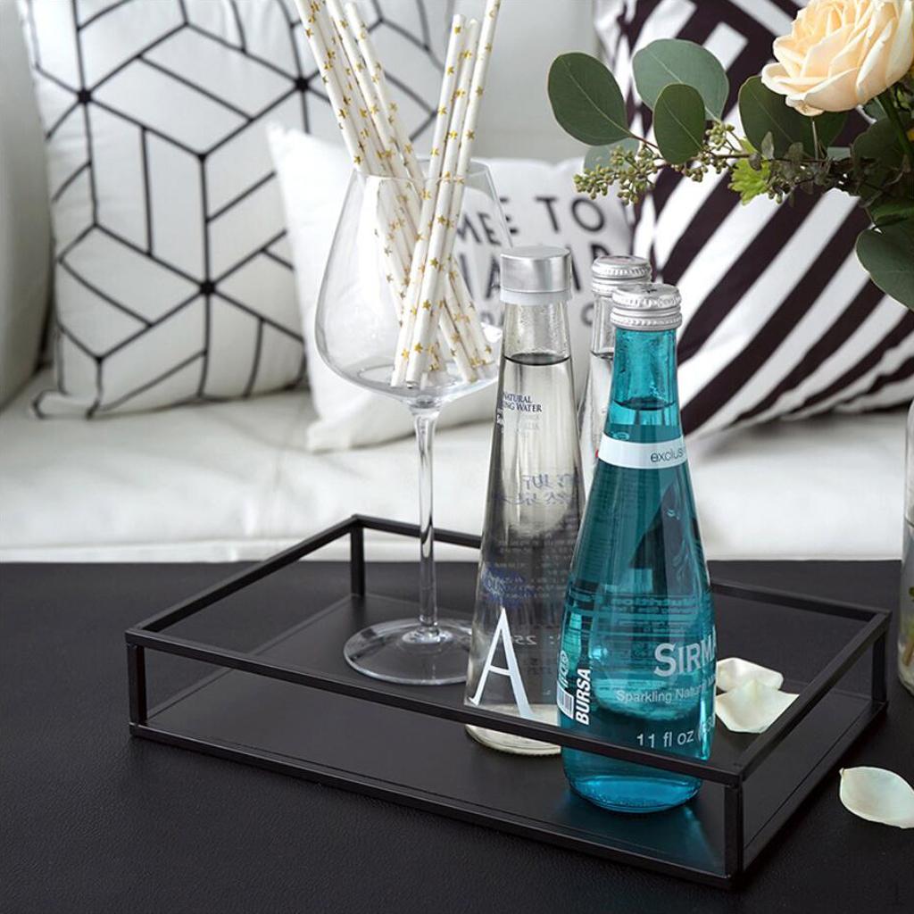 

Настольный геометрический поднос для хранения торта, десерта, фруктовой тарелки Black 30x20x5cm