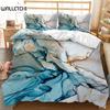 Marble Duvet Cover Set, Retro Style Paint Brush Colors In Marbling Texture Watercolor Artwork Soft Polyester Bedding Set