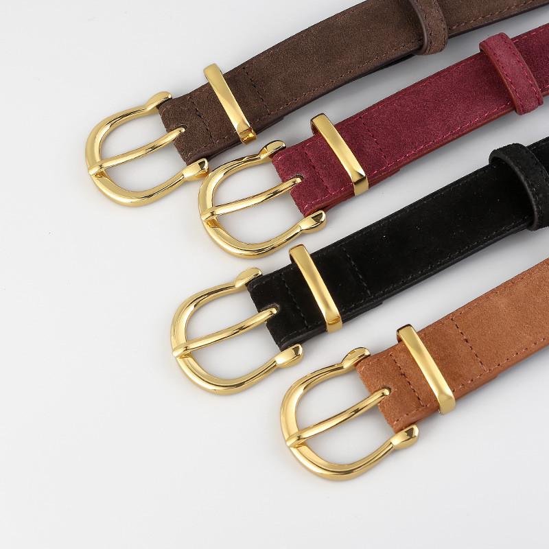 Minimalist Genuine Leather Waist Belt With Pin Closure For Fashionable Ladies And Jeans