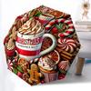 1pc Christmas Hot Chocolate Automatic Umbrella Portable Home Essential Umbrella, Iron Umbrella Structure Suitable for All Seasons Yy251123173